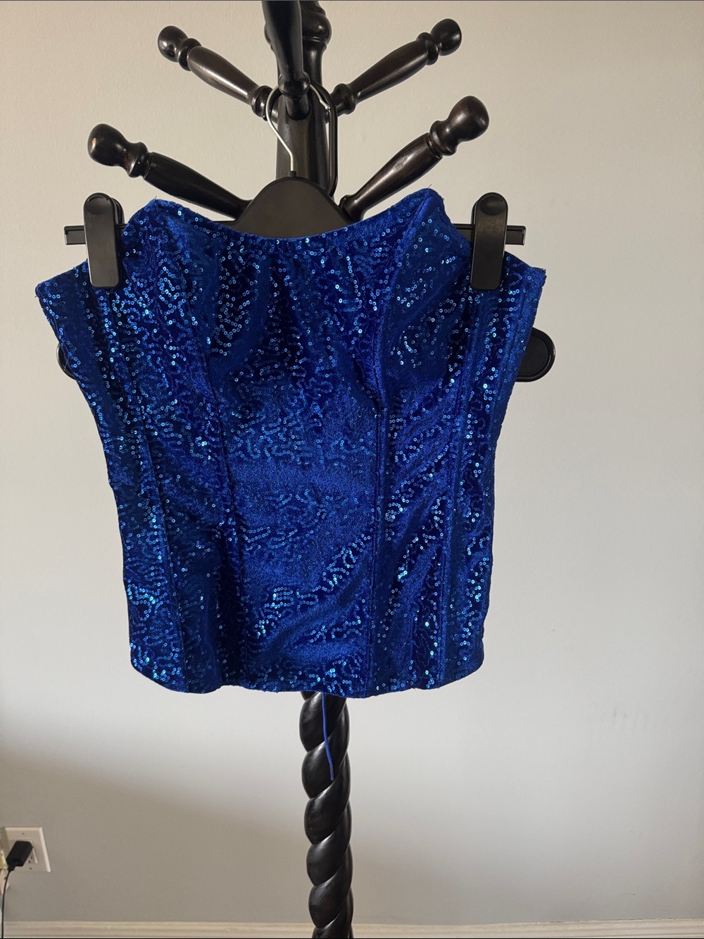 Frederick's of Hollywood Royal Blue Sequin Bustier - Picture 1 of 5